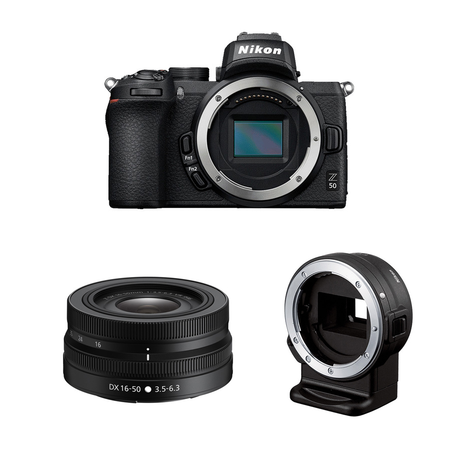 Nikon Z50 + Z DX 16-50 VR + FTZ adapter - 1