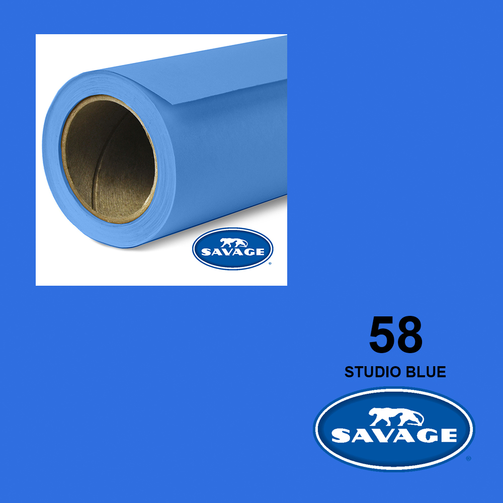 Savage Studio Blue 58 (Chroma Key) 2.75x11m papirna pozadina, Made in USA - 1